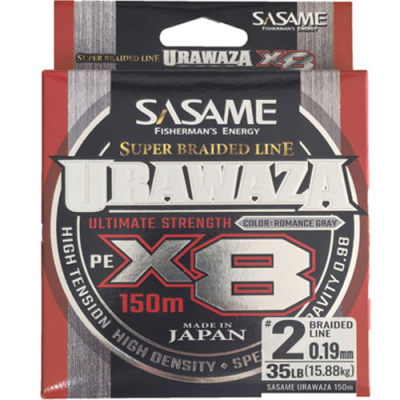 Леска плетёная Sasame Urawaza X8 150m Grey # 1.5