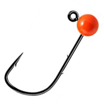 Вольфрамовая джиг-головка на крючке Mustad 32891NP-BN #1/0, Fluo Orange, 4 мм, 0,71 гр.
