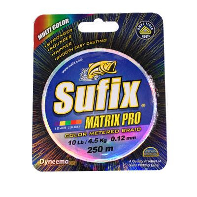 Шнур плетеный Sufix Matrix Pro Multi Color 250m - 0.30mm