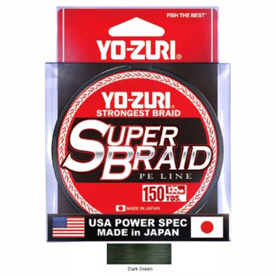 Шнур PE Yo-Zuri PE Superbraid Dark Green 150 Yards 20Lbs (0.23mm) R1258-DG