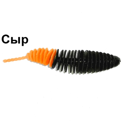 Мягкая приманка Trout Zone Plamp 2,5" Сыр Черный/оранжевый