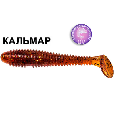 Силиконовая приманка Crazy Fish Vibro Fat 1-71-32-6 кальмар цв. dark beer (темное пиво)