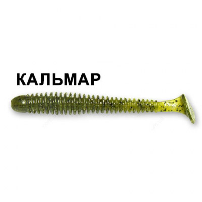 Силиконовая приманка Crazy Fish Vibro Worm 3-50-16-6 кальмар цв. watermelon (арбуз) 