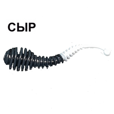 Силиконовая приманка Boroda Baits Antares Junior Double Color цв. Чёрный/Белый,  аттр. Сыр, 8 шт./уп.