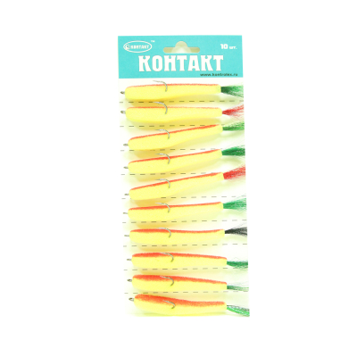 Поролоновая рыбка Контакт (откр двойник), 8 см желто-красн