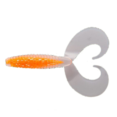 Твистер Sprut Aka 90mm/5.0g/TO (Transparent-Orange) Special Natural Attractant (7шт)