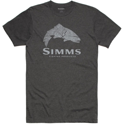 Футболка Simms Wood Trout Fill T-Shirt, Charcoal Heather, 3XL