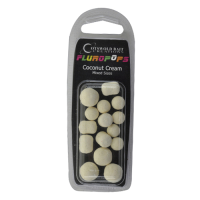 Бойлы плавающие Cotswold Baits Fluoropops Coconut Cream White Mixed Blister BP0065 (кокос белый крем)