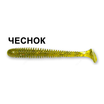 Силиконовая приманка Crazy Fish Vibro Worm 3-5-1-5 чеснок цв. olive (оливка)