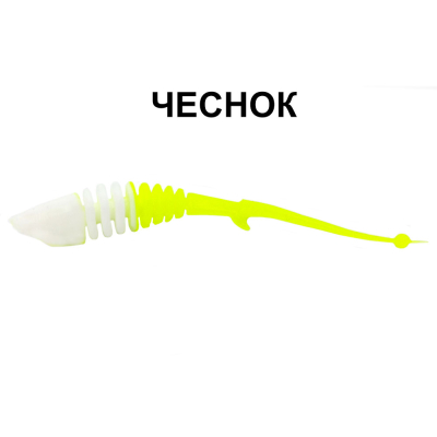 Силиконовые приманки Chuper Shark Tail 90мм Белый/Лимон чеснок