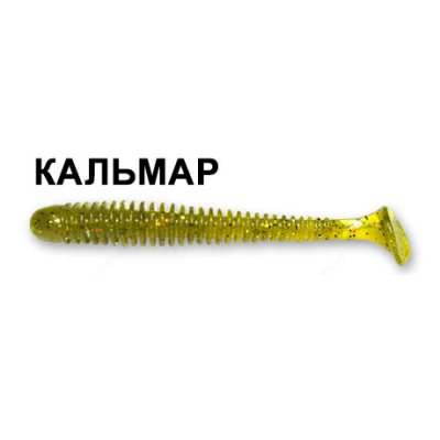 Силиконовая приманка Crazy Fish Vibro Worm 3-5-1-6 кальмар цв. olive