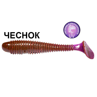 Силиконовая приманка Crazy Fish Vibro Fat 4" 14-10-12-5 чеснок цв. ultraviolet (ультрафиолет)
