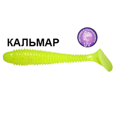Силиконовая приманка Crazy Fish Vibro Fat 4" 14-10-6-6 кальмар цв. chartreuse (шартрез)