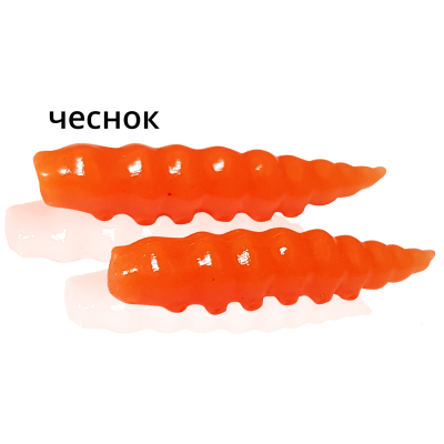 Мягкая приманка MF_pro Личинка 3.5 см - 10шт. Оранжевый Чеснок