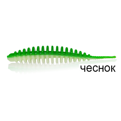 Силиконовая приманка MF_pro Ribs swim 2" - 4,5см. Green/whitе Чеснок