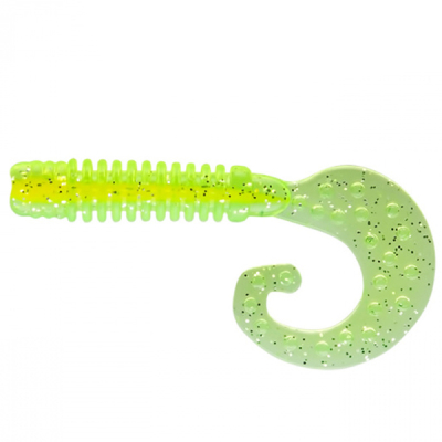 Твистер Sprut Mizuiro 75mm/3.7g/TY (Transparent-Yellow) Special Natural Attractant (7шт)