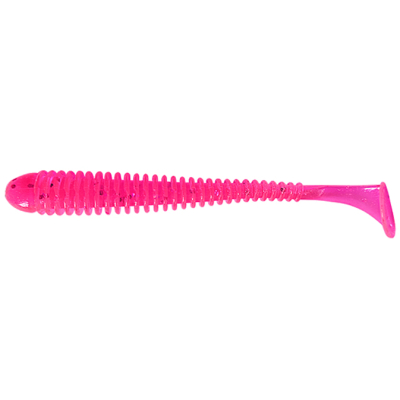 Силиконовая приманка Pike Hunter Ribbed Worm 4.0" 10 см. #006 Clear Pink (UV) (6 шт)