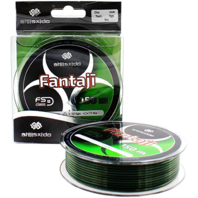 Леска Shii Saido Fantaji 150м, d-0,467 мм, test-14,99 кг, черно/зеленая