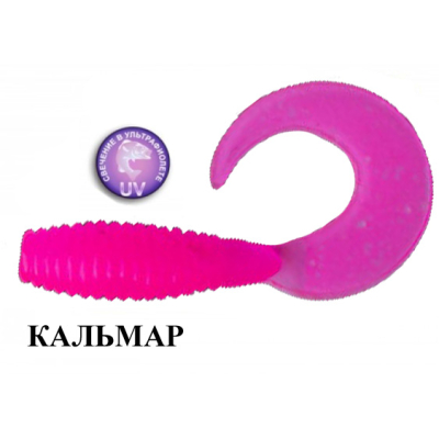Силиконовая приманка Crazy Fish Angry Spin 1" 20-25-76-6 кальмар цв. toxic pink (токсичный розовый)