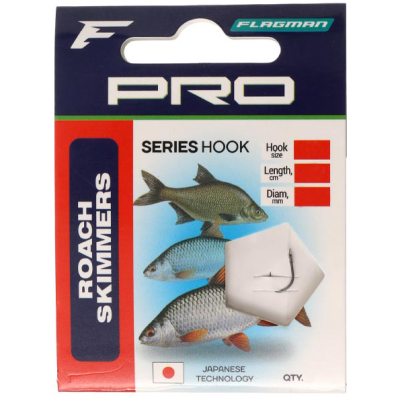 Готовый поводок Flagman Pro Roach Skimmers Hooks №18 7шт