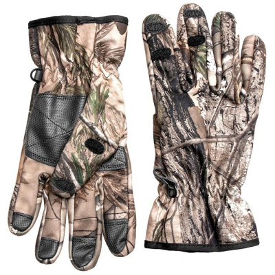 Перчатки рыбацкие утепленные Helios Striker КМФ на липучке, цв. Лес р.M (HS-HY-D08-M)