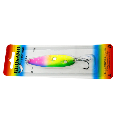 Блесна колеблющаяся Kuusamo Tundra 85/19 Pink/Li/Fye/Gr-S