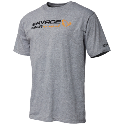 Футболка Savage Gear Signature Logo T-Shirt Grey Melange р.XL, арт.73652