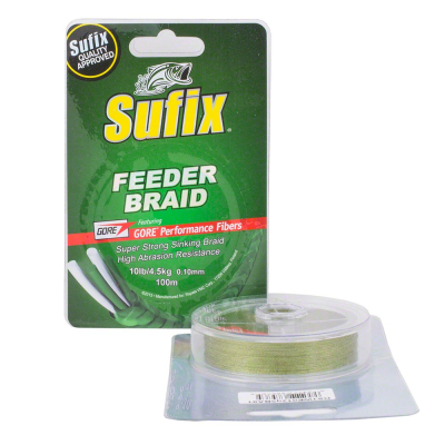 Шнур Sufix Feeder Braid Gore Olive Green 100м 0.10мм