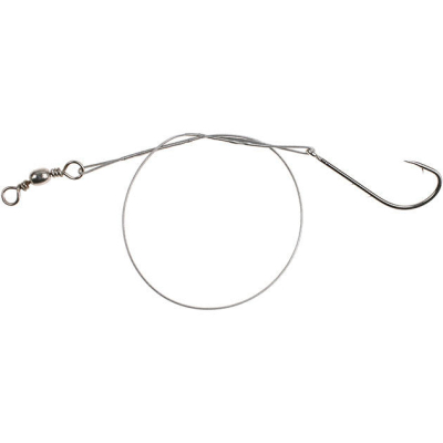 Поводок стальной Mikado X-Plode многожильный с крюком №2 (уп.60 шт.) вертлюг №5, 10кг (Арт.ZG11-012-60)