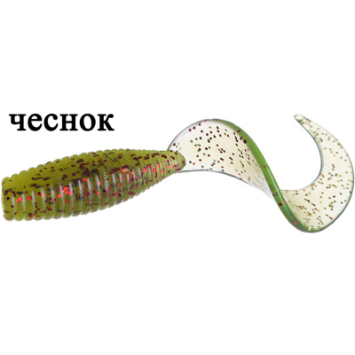Твистер Flagman Moon 1" цв. green pumpkin/lime 20pc garlic