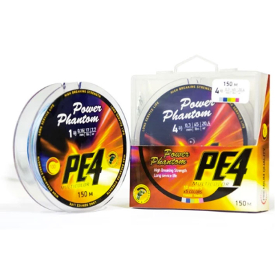 Шнур Power Phantom PE4, 110м, мультиколор #0,4, 0,1мм, 5,4кг