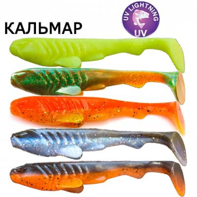 Силиконовая приманка Crazy Fish Tough 5" 28-125-M90-6 кальмар цв. MIX90
