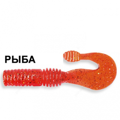 Силиконовая приманка Crazy Fish Powertail 4-7-4-2 рыба цв. cherry (вишня)