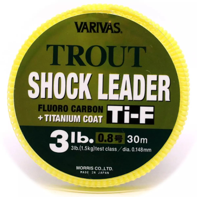 Леска флюорокарбоновая Varivas Trout Shock Leader Fluoro Ti-F 30m 0.8 3LB