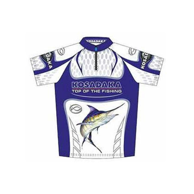 Футболка Kosadaka Sunblock Бело-синяя с коротким рукавом TSSB-010AS-XXL