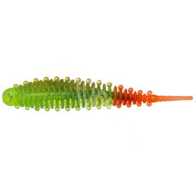 Силиконовая приманка Boroda Baits Mexer 75 mm ЗЕЛЕНЫЙ/ЯРКО-ОРАНЖЕВЫЙ (Green/Fire Orange)