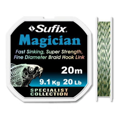 Леска плетеная Sufix Magician Green Fleck 20м  0.20мм 
