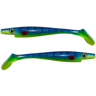 Силиконовая приманка Strike Pro Pig Shad Tournament 180мм 30гр цвет : Blue Chartreuse (уп./2шт.) (SP-172M#RS01)