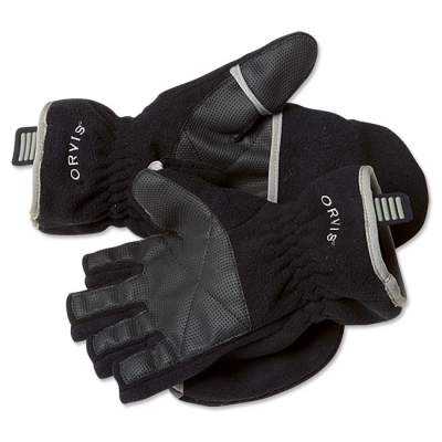Перчатки без пальцев Orvis Fleece Foldover Gloves Black Medium