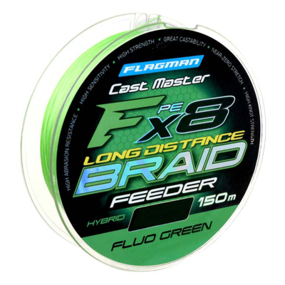 Шнур Flagman Cast Master Long Distance F8 Feeder 150м Fluo Green 0,16мм 11кг 23lb