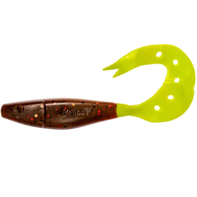 Силиконовая приманка Helios Kasandra 4" 29/10,9см Rusty Gold & Lime 5шт. (HS-34-017)