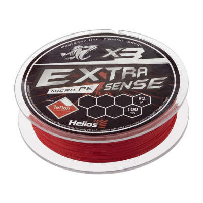 Шнур Helios Extrasense X3 PE Red 92m 3/40LB 0.28mm