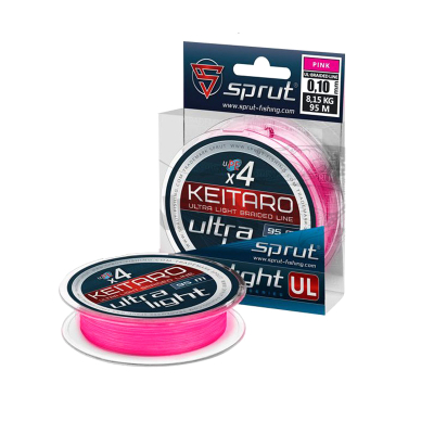 Шнур Sprut Keitaro Ultra Light Braided Line x4 (95m/Pink/0,10mm/8,15kg)