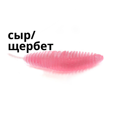 Мягкая приманка Trout Zone Plamp 2" Бледнорозо, с сереб, блесткой сыр щербет NEW
