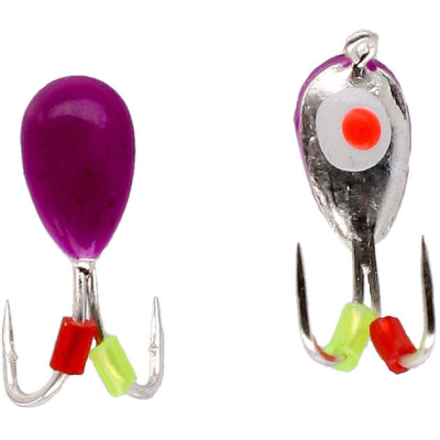 Мормышка вольфрамовая КОЗА Mikado "ICE BUG" 0,85гр, 4 х 9,5мм, кр.Hayabusa {4шт} фиолетово-серебр. с глазом (AM-POD-003-4-PS)