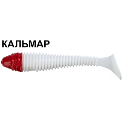 Силиконовая приманка Crazy Fish Vibro Fat 2.7" 1-71-59RH-6 кальмар цв. white (красная голова/белый)