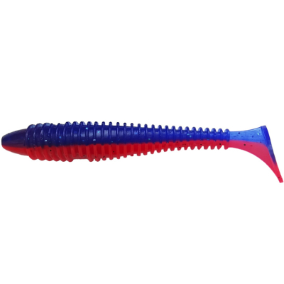Силиконовая приманка Pike Hunter Ribbed Worm FAT 5.8" 15 см. #023 Violet Fire (UV) (1 шт)