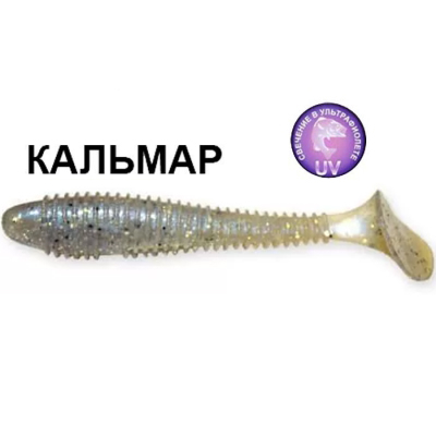 Силиконовая приманка Crazy Fish Vibro Fat 4" 14-100-25-6 кальмар цв. cold pearl (холодная жемчужина)