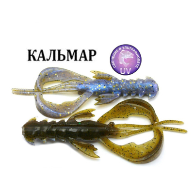 Силиконовая приманка Crazy Fish Nimble 3.2" 72-80-3d-6-F кальмар цв. swamp pearl (болотная жемчужина)