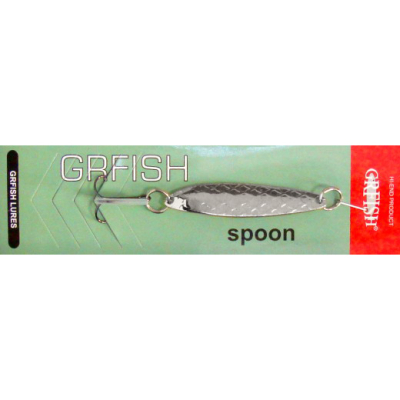 Блесна колеблющаяся Grfish Minnow Spoon 12g, 70mm, серебро